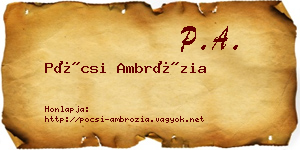 Pócsi Ambrózia névjegykártya